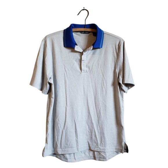 3/$20 Adidas Adicross grey blue Polo Golf Shirt, Athletic men's size S FS7523 - Picture 1 of 14